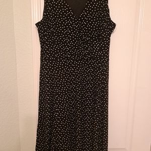 Anne Klein black and white faux wrap dress Size 16.